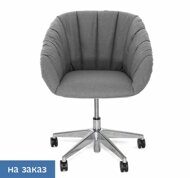 ALMA SOFT Кресло посет, 5-лучI СЕРЫЙ/АЛЮМ