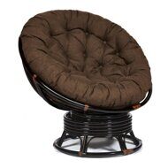 Кресло-качалка "PAPASAN" w 23/01 B/с подушкой/Antique brown (античный черно-коричневый), ткань Коричневый, 3М7-147_