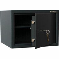 Сейф BRABIX "КМ-310", 310х430х375 мм, 20 кг, ключевой замок + полка, крепление к стене, 291166