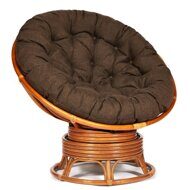 Кресло-качалка "PAPASAN" w 23/01 B/с подушкой/Cognac (коньяк), ткань Коричневый, 3М7-147_