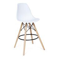 Стул барный Cindy Bar Chair (mod.80) дерево бук/металл/пластик, 46х55х106см, белый