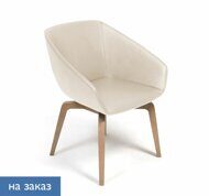 ALMA W Кресло посет., дерево БЕЖЕВЫЙ/КОЖА