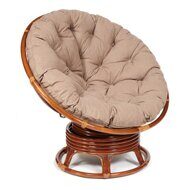 Кресло-качалка "PAPASAN" w 23/01 B/с подушкой/Pecan (орех), экошерсть Коричневый, 1811-5_