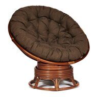 Кресло-качалка "PAPASAN" w 23/01 B/с подушкой/Pecan (орех), ткань Коричневый, 3М7-147_